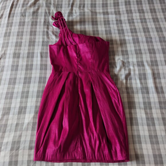 Forever 21 One Shoulder Rose Homecoming Prom Dress (Pink Size Small) - Picture 2 of 6